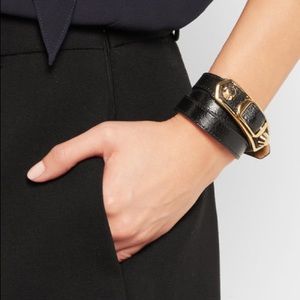 NEW Balenciaga Leather Wrap Bracelet in Black